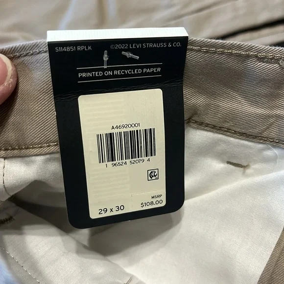 Levi's High Rise Pleated Baggy Trousers in Cobblestone Neutral VARSITY PREP NWT - Picture 13 of 16